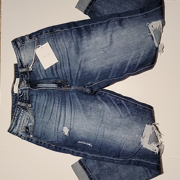 KanCan Blue Jeans Denim Pants Relaxed Fit Distressed Boyfriend Cuffed 9 28‎ - Picture 6 of 15